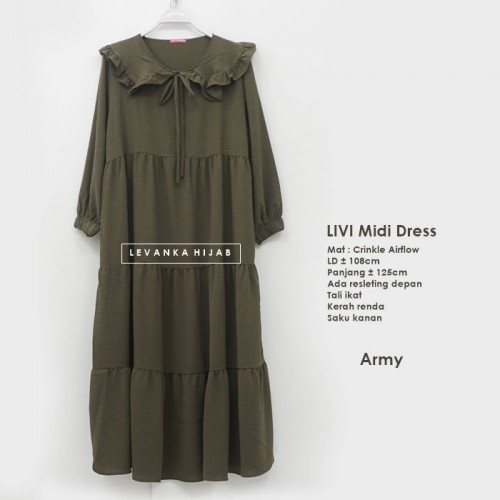 LIVI-010 LIVI Midi Dress Crinkle Airflow